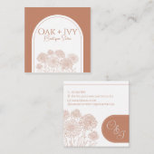 carte de visite de boho orange brûlé (Devant / Derrière)