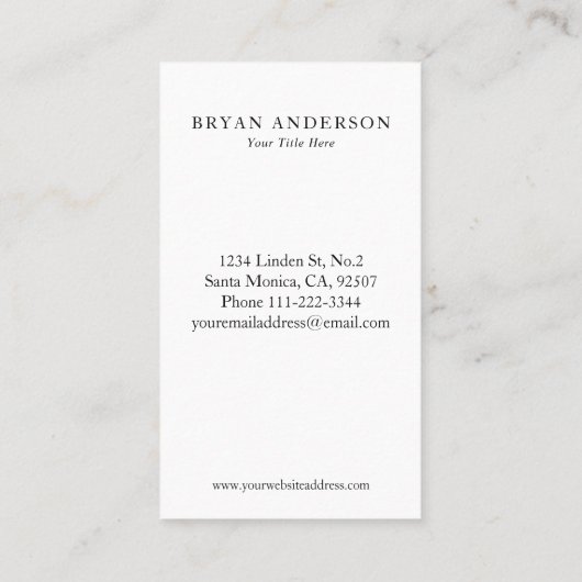 Carte de visite de bois de barbier russe (Dos)