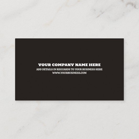 Carte de visite de bois de chauffage (Dos)