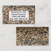 Carte de visite de bois de chauffage (Devant / Derrière)
