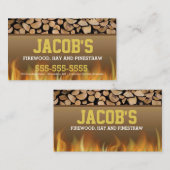 Carte de visite de bois de chauffage (Devant / Derrière)