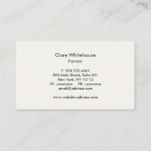 Carte de visite de bois de ferme à coq rustique (Dos)