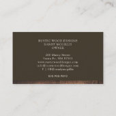 Carte de visite de bois rustique (Dos)