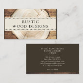 Carte de visite de bois rustique (Devant / Derrière)