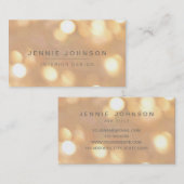 Carte de visite de Bokeh d'étincelle d'or (Devant / Derrière)