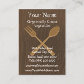 Carte de visite de bol végétal rétro (Dos)