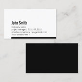 Carte de visite de bordure en noir et blanc modern (Devant / Derrière)