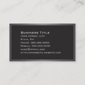 Carte de visite de bordure noir classique (Dos)