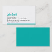 Carte de visite de bordure Turquoise bleu gras mod (Devant / Derrière)