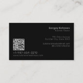 Carte de visite de boucherie de découpes de viande (Dos)