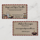 Carte de visite de bougie et d'odeurs de pays prim (Devant / Derrière)