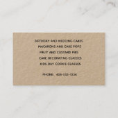 Carte de visite de boulangerie (Dos)