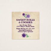 Carte de visite de boulangerie à pain cannelle (Dos)