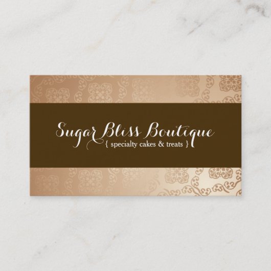 Carte de visite de boulangerie Brown et d'or (Devant)