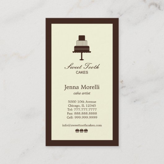 Carte de visite de boulangerie Cake & Cupcakes (Devant)