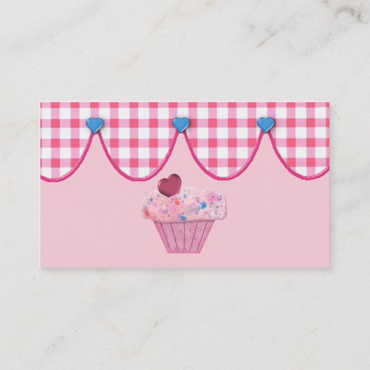Carte de visite de boulangerie Cupcake Rose (Dos)