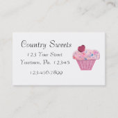 Carte de visite de boulangerie Cupcake Rose (Devant)