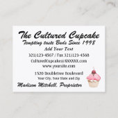 Carte de visite de boulangerie Cupcake - SRF (Dos)