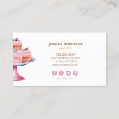 Carte de visite de boulangerie Cupcake Watercolor (Dos)