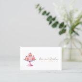 Carte de visite de boulangerie Cupcake Watercolor (Debout devant)