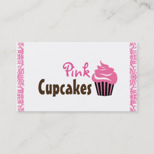 Carte de visite de boulangerie de Cupcake rose mig