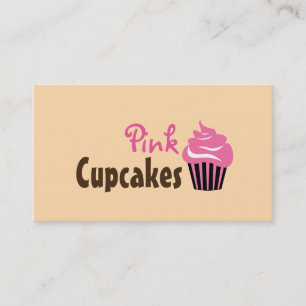 Carte de visite de boulangerie de Cupcake rose mig