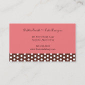 Carte de visite de boulangerie de gâteau (Dos)