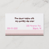 Carte de visite de boulangerie de gâteau de (Dos)