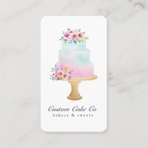 Carte de visite de boulangerie de gâteaux sur mesu