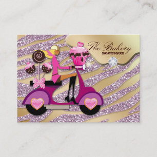 Carte de visite de boulangerie Dots Pink Cake Pops