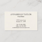 Carte de visite de boulangerie florale (Dos)