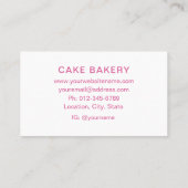 Carte de visite de boulangerie I rose Script Éléga (Dos)