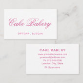 Carte de visite de boulangerie I rose Script Éléga (Devant / Derrière)