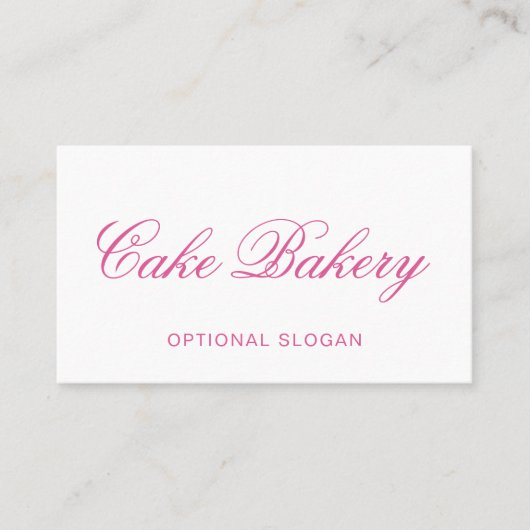 Carte de visite de boulangerie I rose Script Éléga (Devant)