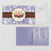 Carte de visite de boulangerie Lilac & Brown Flora (Devant / Derrière)