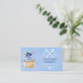 Carte de visite de boulangerie moderne Cupcake Gra (Debout devant)