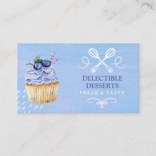 Carte de visite de boulangerie moderne Cupcake Gra (Devant)
