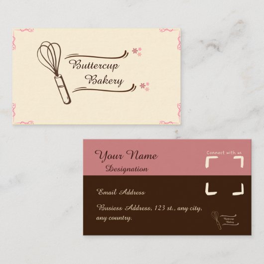 Carte de visite de boulangerie modifiable (Devant / Derrière)