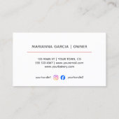 Carte de Visite de Boulangerie Professionnelle (Dos)