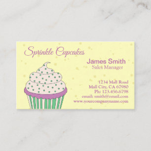 Carte de visite de boulangerie Purple Green Sprink