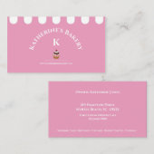 Carte de visite de boulangerie rose blanc élégant (Devant / Derrière)