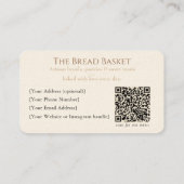 Carte de visite de boulangerie rustique avec logo (Dos)