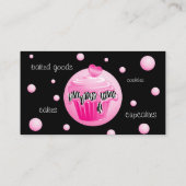 Carte de visite de boulangerie Zebra Pink Cupcake  (Dos)