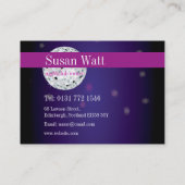 Carte de visite de boule de disco de boîte de nuit (Dos)