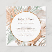 Carte de visite de bouquet beige et menthe (Dos)