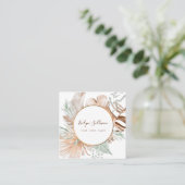 Carte de visite de bouquet beige et menthe (Debout devant)