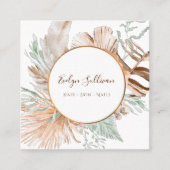 Carte de visite de bouquet beige et menthe (Devant)