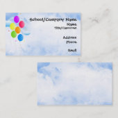 Carte de visite de bouquet de ballon (Devant / Derrière)