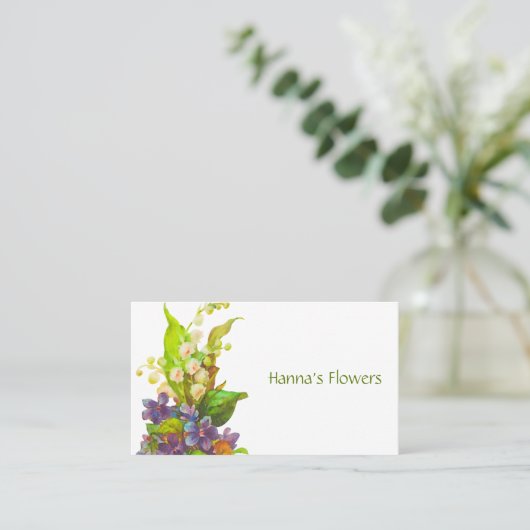 Carte de visite de bouquet de fleurs (Debout devant)