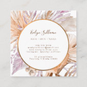 Carte de visite de bouquet de lavande et de pêche (Dos)